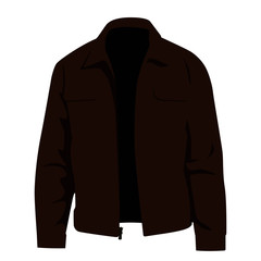 Jacket brown realistic vector illustration isolated