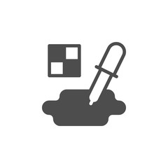 Obraz premium Color sampling glyph icon and pipette symbol
