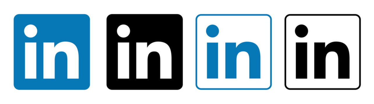 linkedin Set of social media logos.