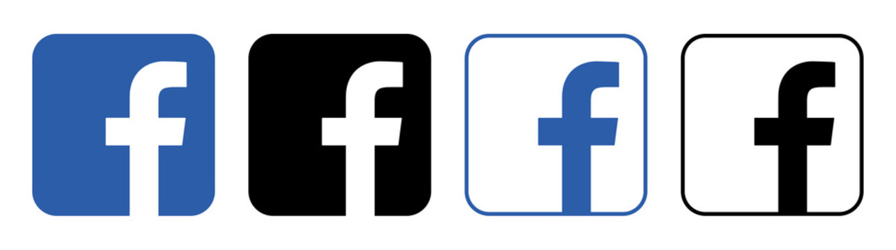 Facebook logo with shadow on a transparent background
