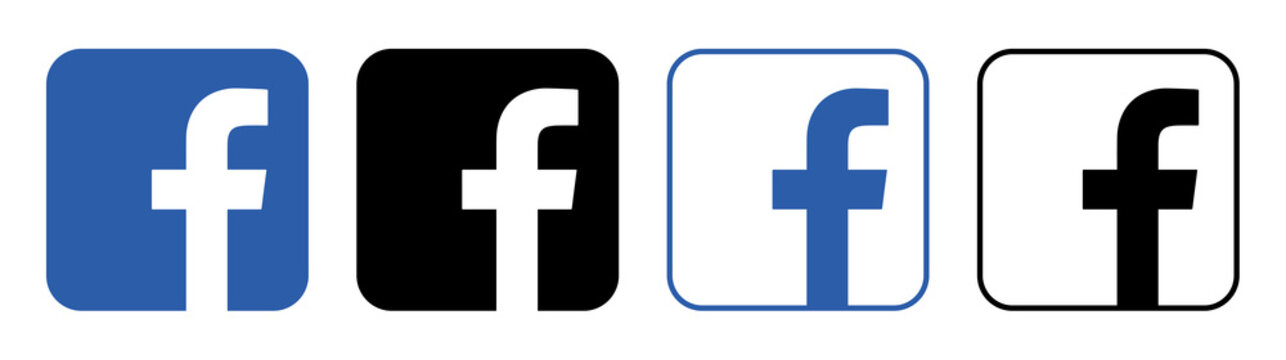 Facebook Logo With Shadow On A Transparent Background