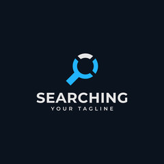 Simple Magnifying Glass, Search, Zoom, Find Logo Design Template