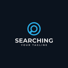 Circle Magnifying Glass, Search, Zoom, Find Logo Design Template
