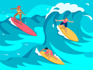 Surfing Isometric Composition 