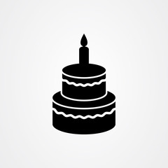 Birthday cake icon logo vector design
