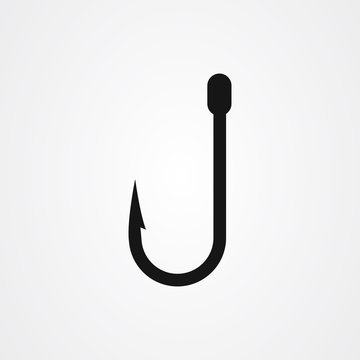 Fishing hook icon logo vector design