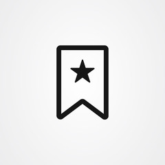 Bookmark ribbon with star icon vector