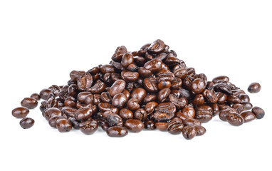  coffee beans isolated on white background