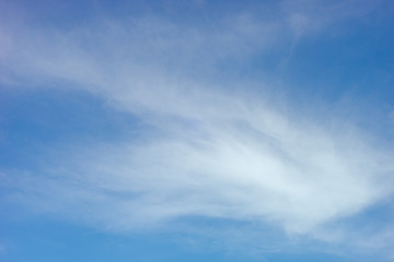 Blue sky with white cloud, natural heaven background, sunny day.