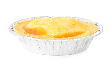 egg tart isolated on white backgroun
