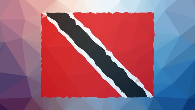 Trinidad and Tobago Flag ISO:TT appearing weird tessellated looping moving polygons