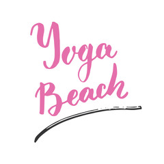 Yoga Lettering label. Calligraphic Hand Drawn yoga sketch doodle. Vector illustration