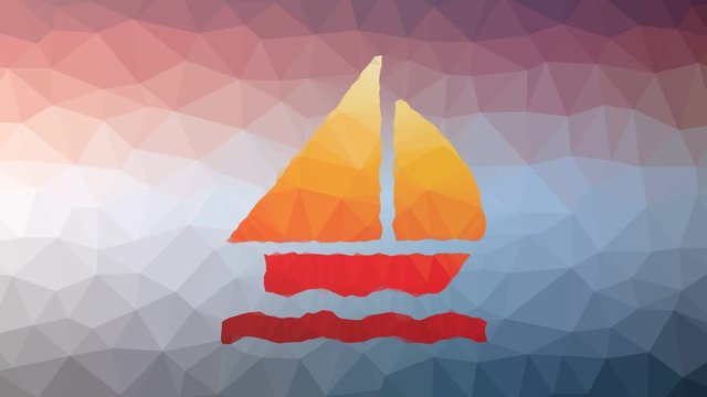 sail boat appearing strange tessellation looping pulsing polygons