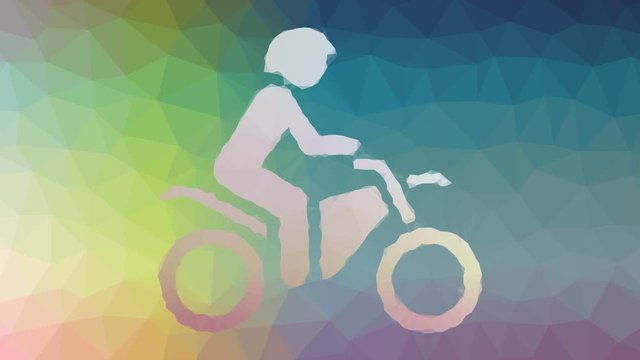 dirt bike dissolving techno tessellating looping pulsing polygons