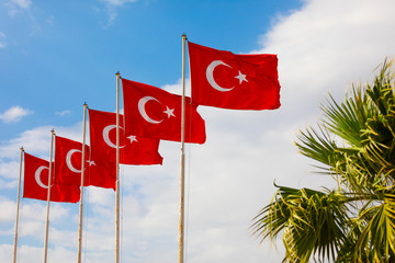 The flag of the Republic of Turkey, often referred to as the Turkish flag is a red flag featuring a white star and crescent.