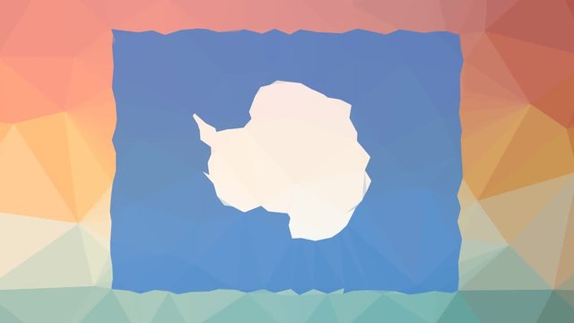 Antarctica Flag ISO:AQ fade modern tessellated looping pulsing polygons
