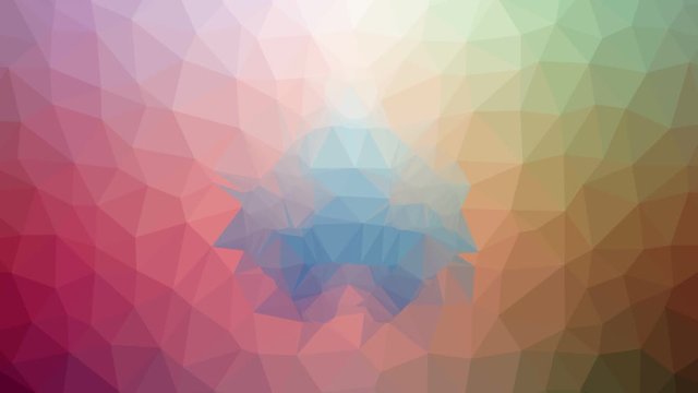 squating person dissolving technological tessellated looping moving triangles