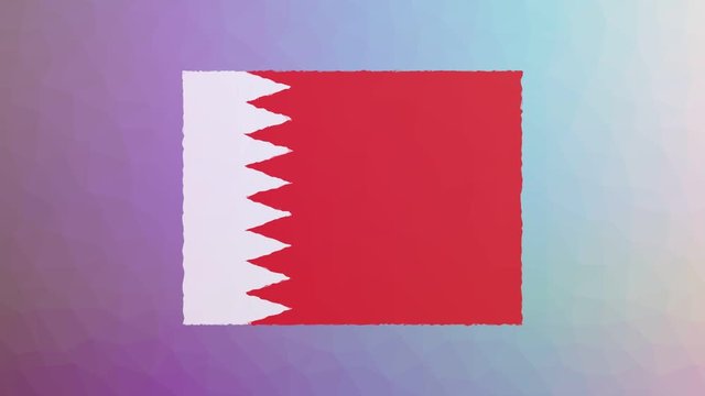 Bahrain Flag ISO:BH appearing interesting tessellation looping animated polygons