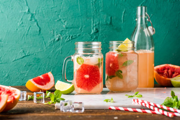 Grapefruit and basil lemonade, spiced with kardamom.