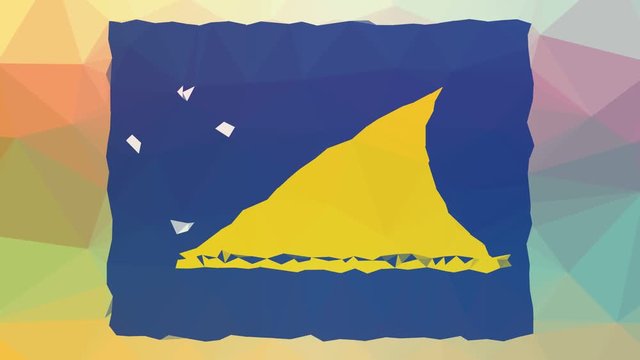 Tokelau Flag ISO:TK fade strange tessellated looping animated triangles