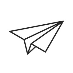 Isometric outlined paper plane