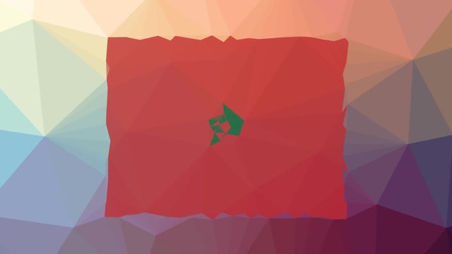 Morocco Flag ISO:MA fade techno tessellating looping moving triangles