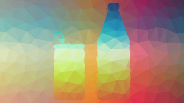 cans and bottles dissolving strange tessellating looping pulsing polygons