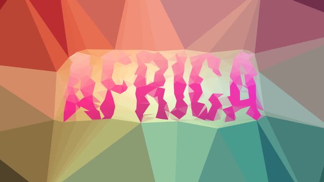 Africa dissolving interesting tessellated looping animated polygons