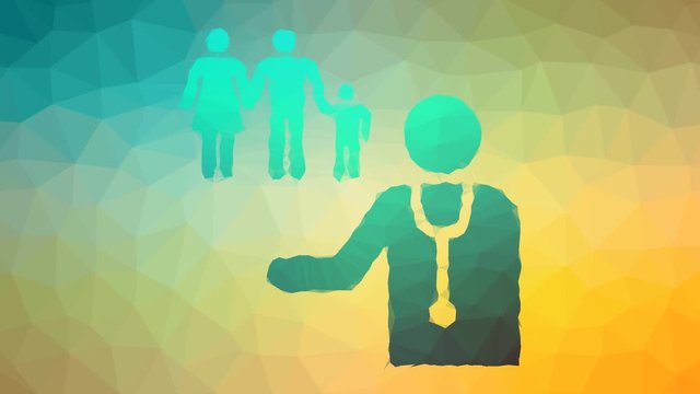family practice appearing modern tessellation looping pulsing triangles