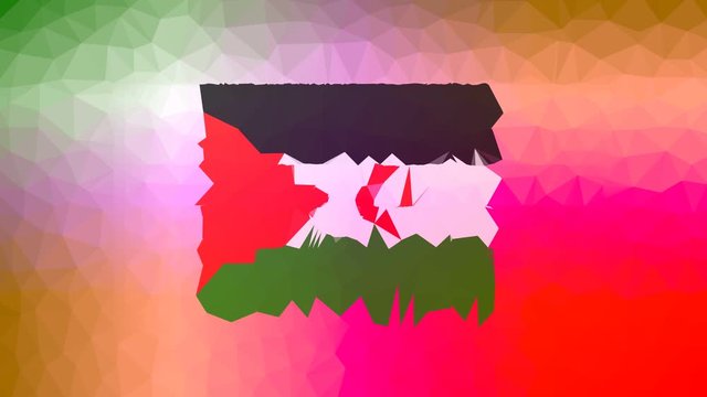 Western Sahara Flag ISO:EH fade techno tessellation looping moving polygons