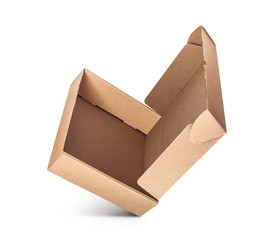 falling box on isolated white background