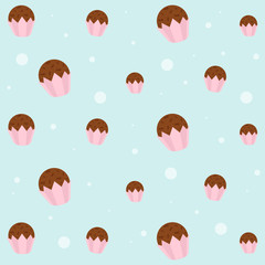 Brazilian dessert called "brigadeiro" seamless pattern