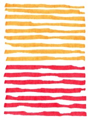 Orange red abstract set stripes texture isolated on white background. Marker hand drawn illustration