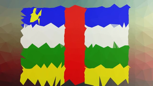 Central African Republic Flag ISO:CF fade modern tessellating looping animated polygons