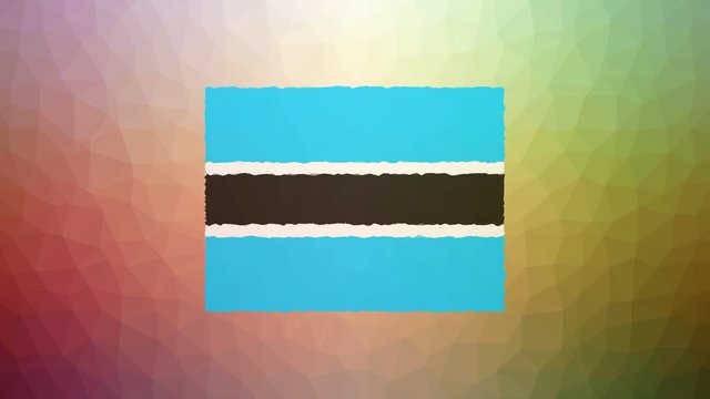 Botswana Flag ISO:BW fade technological tessellated looping pulsing polygons