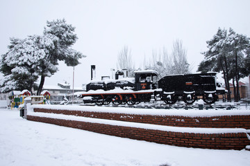 Great winter snowfall in the city