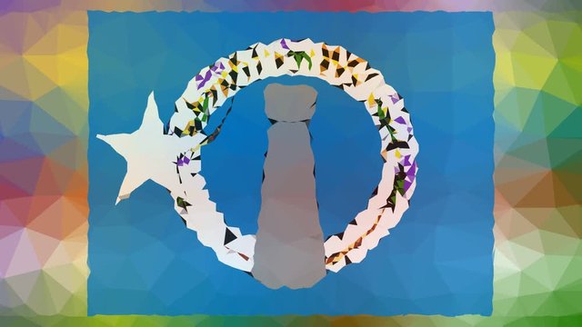 Northern Mariana Islands Flag ISO:MP fade techno tessellating looping moving polygons