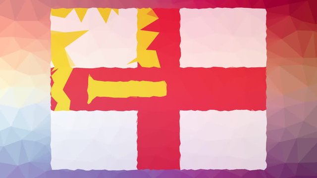 Guernsey Flag ISO:GG fade techno tessellating looping animated triangles