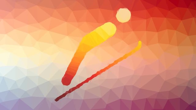 ski jump appearing techno tessellating looping moving polygons