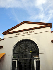 Food market in Feria street (Mercado de Feria) in Seville downtown, Andalusia, Spain