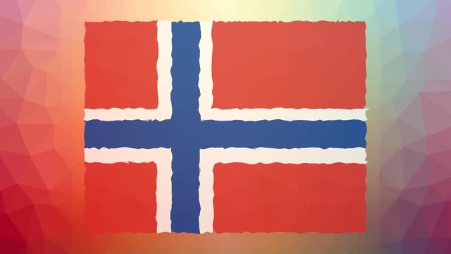 Bouvet Island Flag ISO:BV dissolving technological tessellation looping pulsing triangles