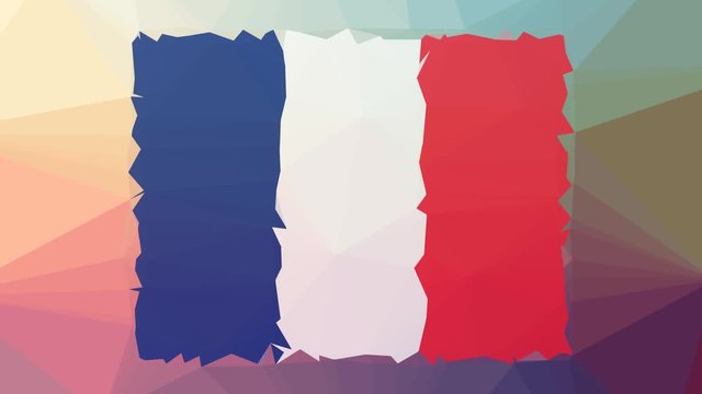 France Flag ISO:FR fade technological tessellating looping animated polygons