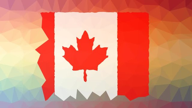 Canada Flag ISO:CA dissolving strange tessellation looping pulsing triangles