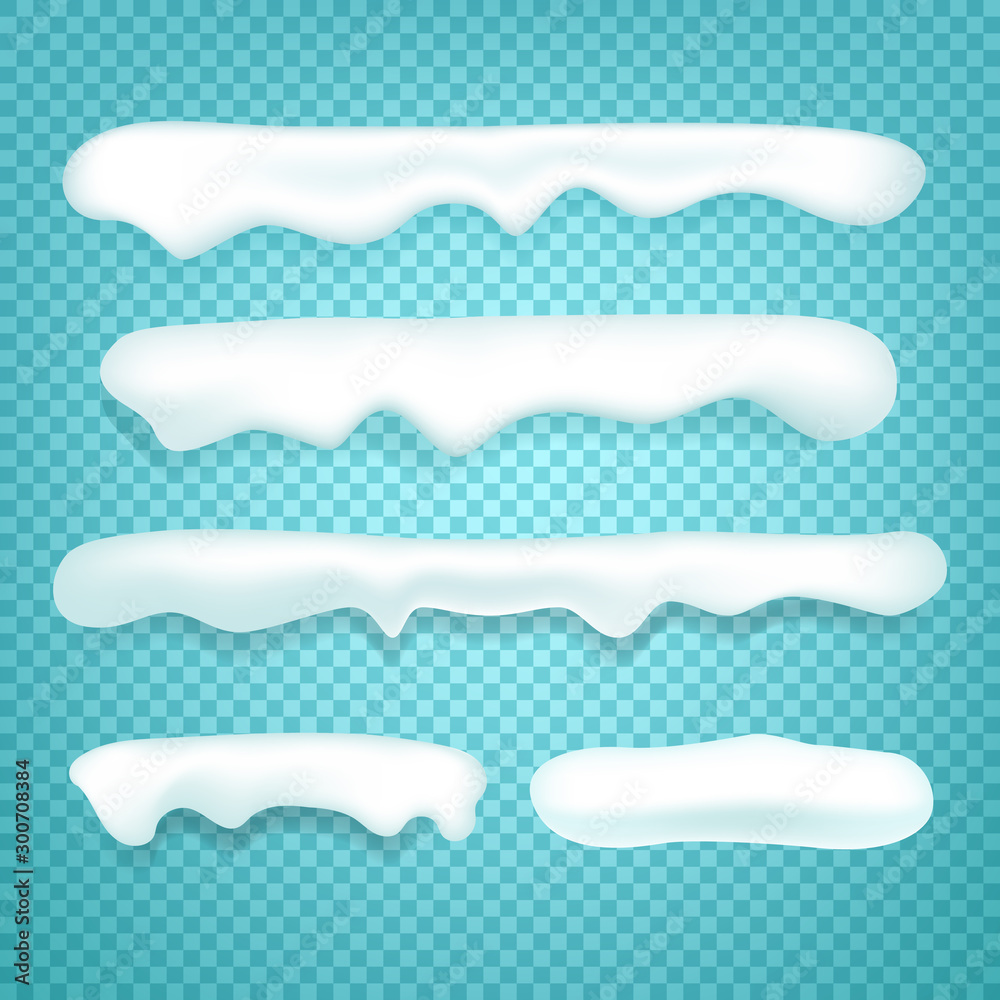 Poster vector snowcaps on transparent background.