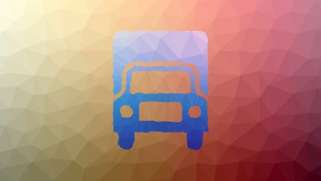 truck lorry appearing technological tessellating looping moving polygons