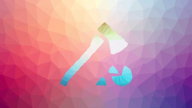 axe firewood appearing modern tessellation looping moving polygons