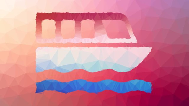 ferry boat tour dissolving technological tessellated looping pulsing triangles