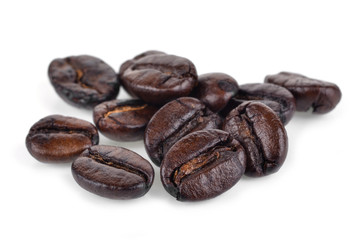  coffee beans  isolated on white background
