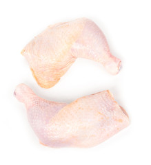  fresh chicken drumsticks on white background