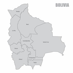Bolivia regions map